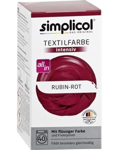 SIMPLICOL Barwnik Intensywny 560 g Rubin Rot – elegancka rubinowa czerwień z niemiecką jakością