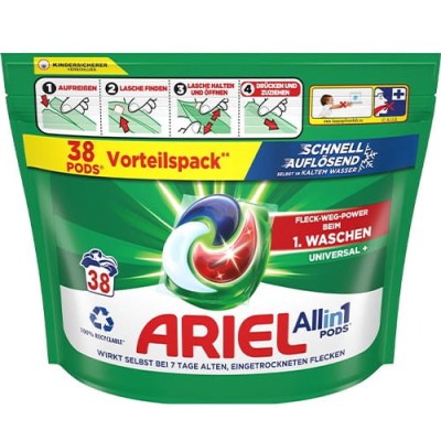 ARIEL Kapsułki do prania 38 szt. All in 1 Universal+ z Niemiec