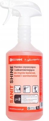 ECO SHINE   Sanit Shine 1l Pianka czyszcząco-odkamieniająca do mycia łazienek, toalet, sanitariatów oraz fug /12/