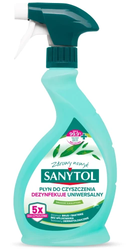 Sanytol Spray 500 ml – płyn do czyszczenia i dezynfekcji uniwersalny, świeżość eukaliptusa