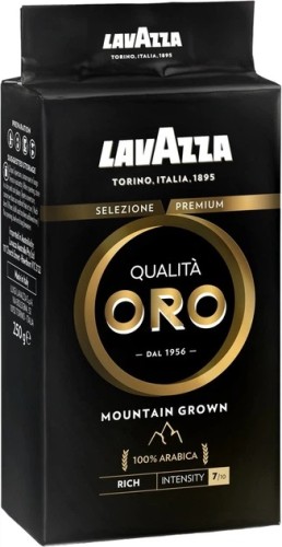 LAVAZZA Qualita Oro Mountain Grown kawa mielona 250 g – 100% Arabica, kawa do ekspresu i kawiarki, włoski produkt