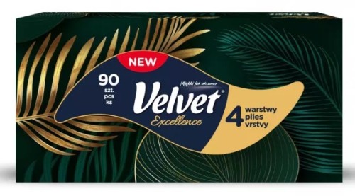 VELVET   Chusteczki higieniczne U-90 Excellence 4-warstwowe