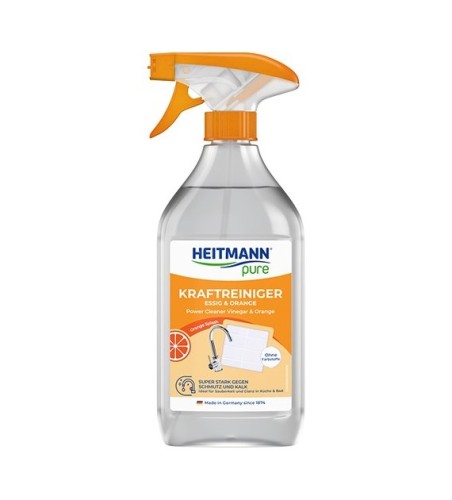HEITMANN Pure Anti-Kalk Spray Essig & Orange 500 ml – niemiecki spray do usuwania kamienia i osadów