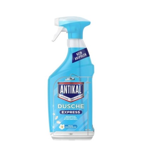 ANTIKAL Spray do łazienki 2w1 Dusche Express 800 ml – niemiecki spray do usuwania kamienia i osadów z prysznica