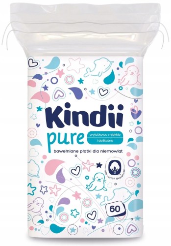 CLEANIC   Kindii płatki kosmetyczne 60szt kwadratowe /20/