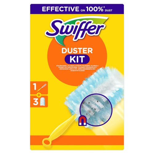 Swiffer Duster Miotełka do kurzu + 3 zapasy – zestaw do skutecznego usuwania kurzu