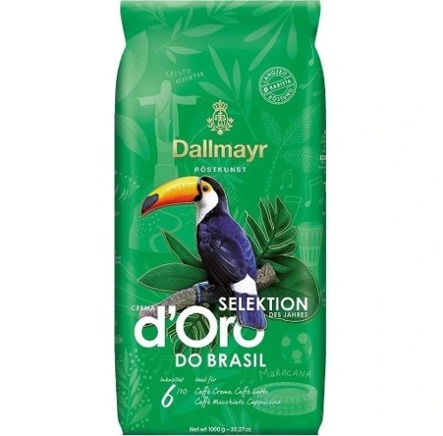 DALLMAYR Kawa ziarnista 1 kg Crema d’Oro Do Brasil Selection – kawa do ekspresu i kawiarki, średnio palona