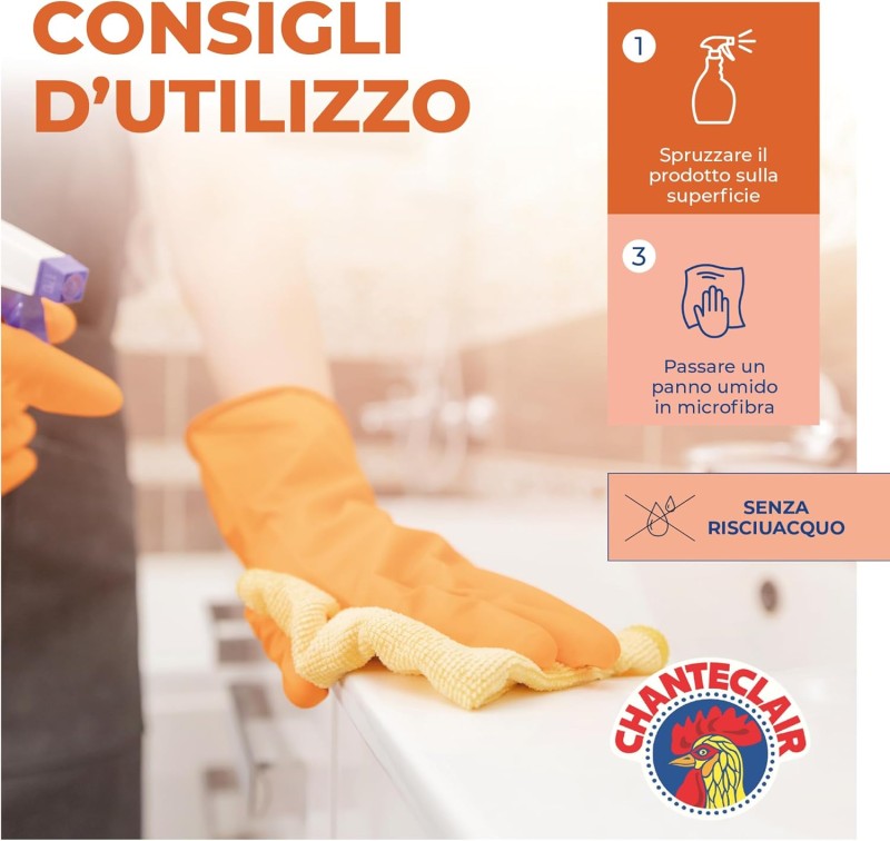 CHANTE CLAIR Odkamieniacz 625 ml Anticalcare Extra Rapido – włoski spray do usuwania kamienia z octem - Sklep i hurtownia FH German