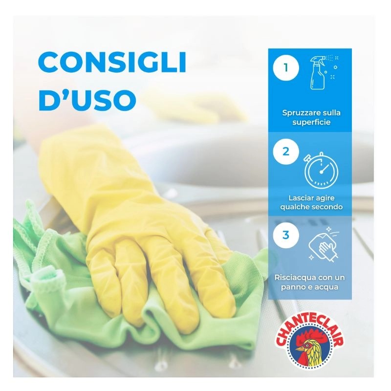 CHANTE CLAIR Odkamieniacz 625 ml Bagno Extra Brillante – włoski spray do łazienki, usuwa kamień i osady z mydła - Sklep i hurtownia FH German