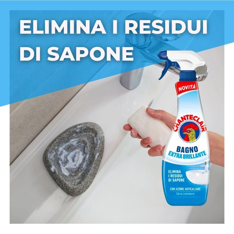 CHANTE CLAIR Odkamieniacz 625 ml Bagno Extra Brillante – włoski spray do łazienki, usuwa kamień i osady z mydła - Sklep i hurtownia FH German