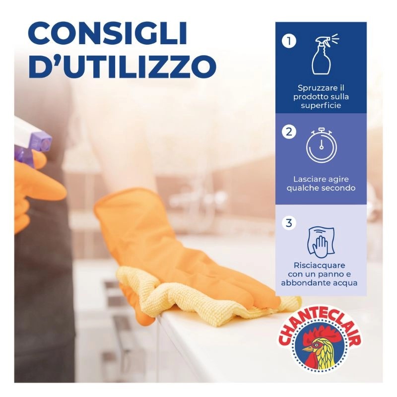 CHANTE CLAIR Odkamieniacz 625 ml Extra Potente – włoski spray na kamień i zacieki, do łazienki i armatury - Sklep i hurtownia FH German