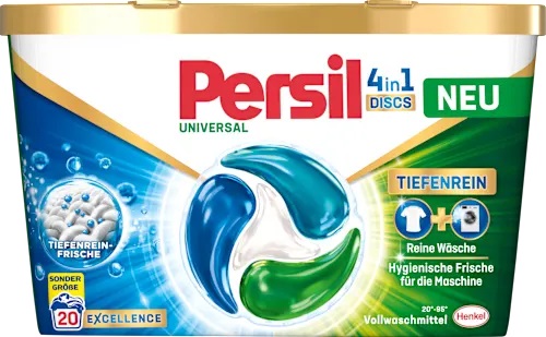 PERSIL Kapsułki 4w1 Universal Discs Tiefenrein 16 szt. – skuteczne pranie z Niemiec