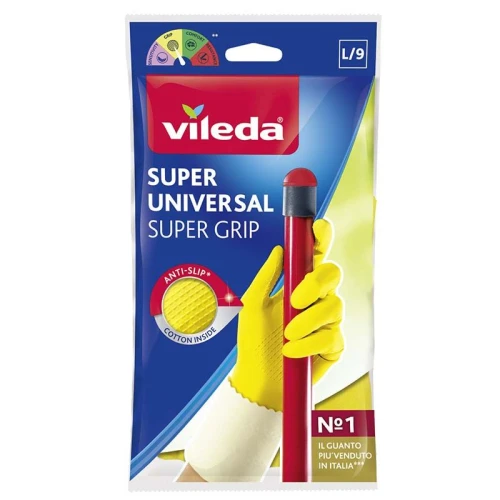 VILEDA Rękawice Gospodarcze Super Grip L – komfort i pewny chwyt w rozmiarze L