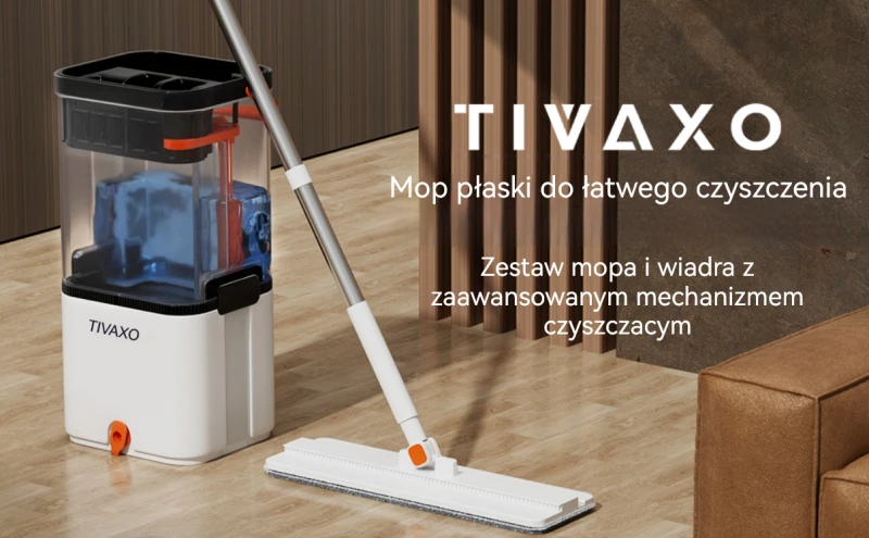 TIVAXO Mop obrotowy S22 Spin z separacją brudnej wody + 2 wkłady - Sklep i hurtownia FH German