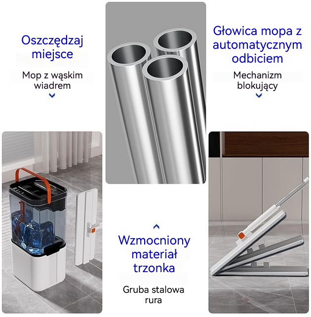 TIVAXO Mop obrotowy S22 Spin z separacją brudnej wody + 2 wkłady - Sklep i hurtownia FH German