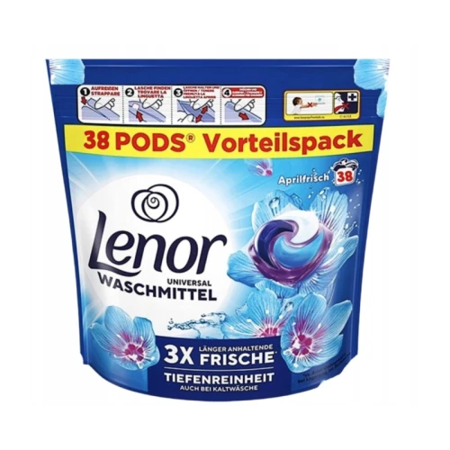LENOR Niemieckie kapsułki do prania 38 szt. Universal Aprilfrisch – Jakość z Niemiec (DE)