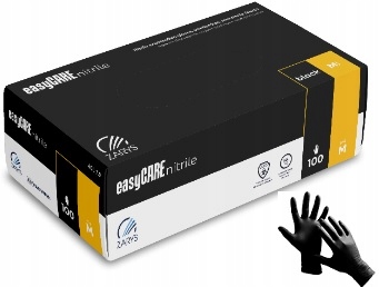 EASYCARE Rękawice Nitryl Bezpudrowe Black 100szt M