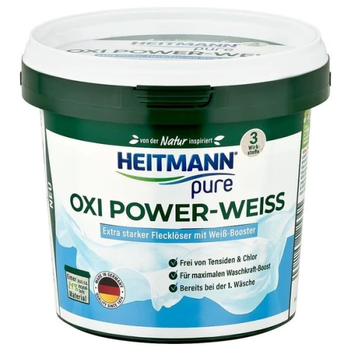 HEITMANN Pure Oplamiacz w proszku 500g Oxy Power Biel wiaderko DE /6/