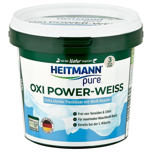 HEITMANN Pure Oplamiacz w proszku 500g Oxy Power Biel wiaderko DE /6/ - Sklep i hurtownia FH German
