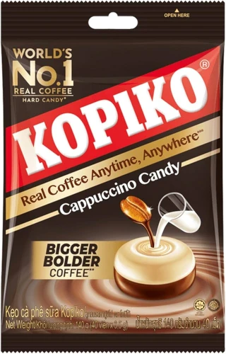 KOPIKO Cappuccino Cukierki kawowe 100g – Oryginalne twarde karmelki z ekstraktem kawy