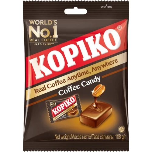 KOPIKO Cukierki o smaku kawy 108g – Klasyczne twarde karmelki kawowe