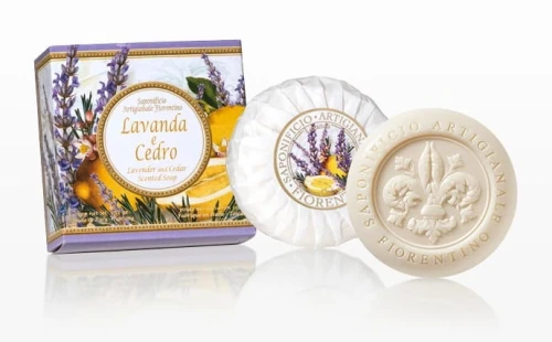 SAPONIFICIO Artigianale Fiorentino Mydło Lavanda e Cedro 100g – Włoskie mydło roślinne z Toskanii
