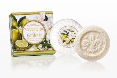 SAPONIFICIO Artigianale Fiorentino Mydło Bergamotto e Gardenia 100g – Włoskie rzemieślnicze mydło roślinne