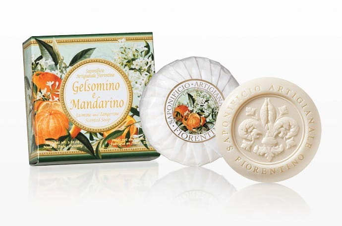SAPONIFICIO Artigianale Fiorentino Mydło Gelsomino e Mandarino 100g – Włoskie rzemieślnicze mydło roślinne - Sklep i hurtownia FH German