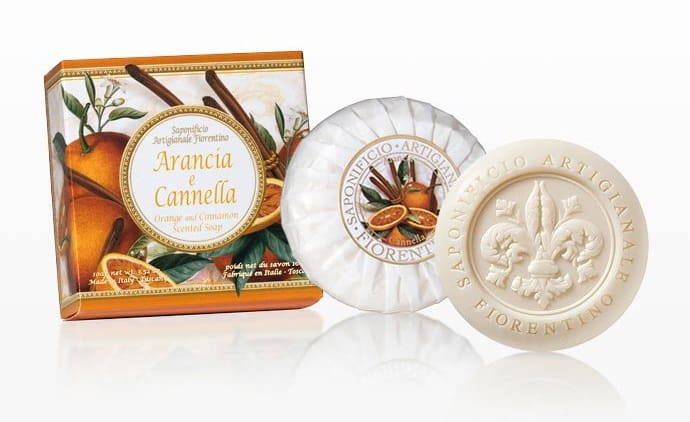 SAPONIFICIO Artigianale Fiorentino Mydło Arancia e Cannella 100g – Włoskie rzemieślnicze mydło roślinne - Sklep i hurtownia FH German