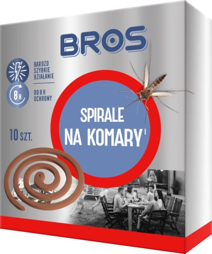 Bros spirale na komary i meszki 10 sztuk skuteczna ochrona do ogrodu i na taras