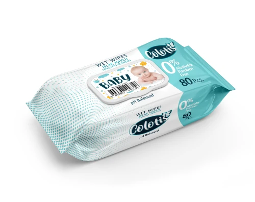PAPILON Colotis Baby Wet Wipes 80 szt. – chusteczki nawilżane dla dzieci, pH Balanced, bez alkoholu