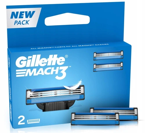 Gillette Mach3 Wkłady do maszynki 2 szt. – ostrza do golenia męskie precyzyjne i komfortowe