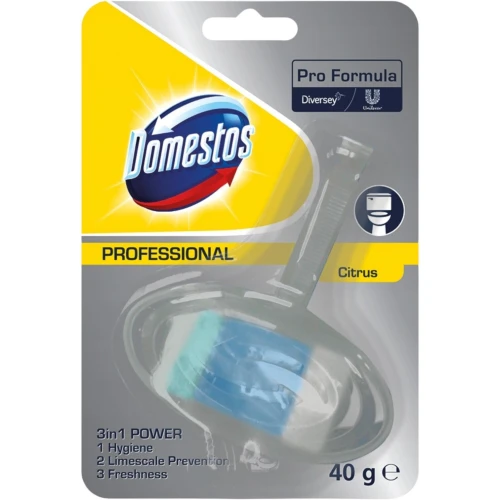 Domestos Professional Citrus Zawieszka do WC 40 g – cytrusowa kostka do toalety