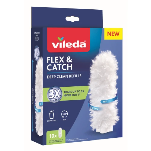 VILEDA Flex & Catch Wkłady do miotełki 10 szt. – zapas do miotełki antystatycznej 360° skuteczne zbieranie kurzu