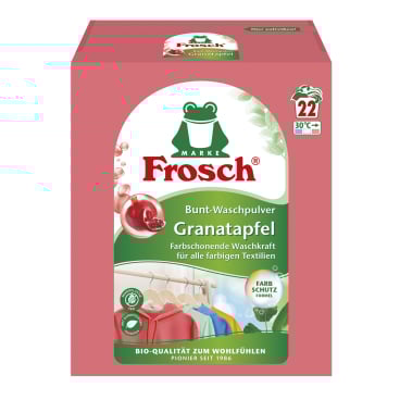 FROSCH Proszek do prania kolorów Owoc granatu 1,45 kg – 22 prania pełne świeżości i troski o tkaniny
