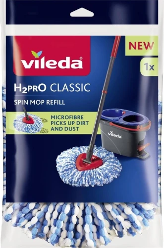VILEDA H2PrO Classic Wkład do mopa obrotowego – mikrofibra do skutecznego czyszczenia podłóg