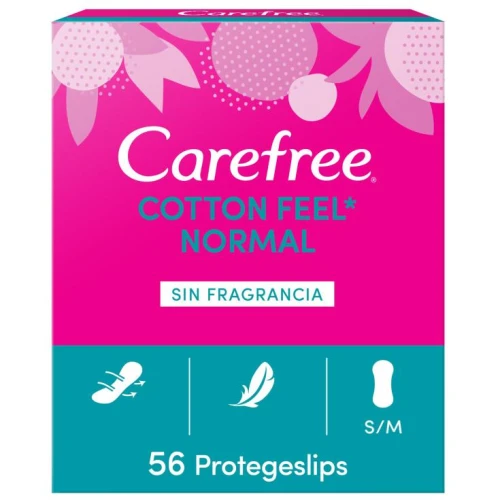 Carefree Cotton Feel Normal wkładki higieniczne bezzapachowe 56 sztuk oddychające i miękkie
