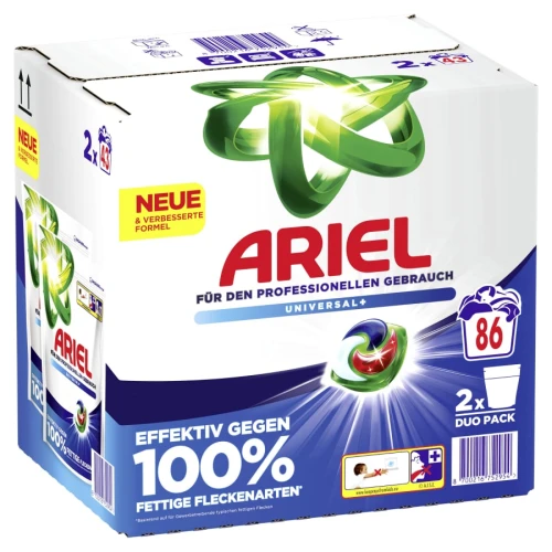 Ariel Professional Universal+ kapsułki do prania 86 sztuk (2x43) Duo Pack DE technologia Professional