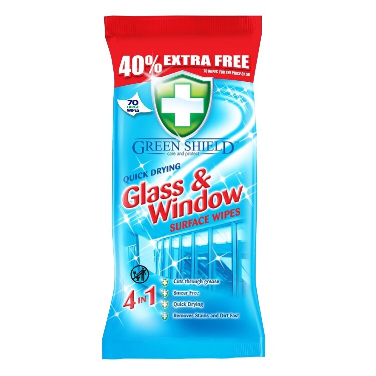 GREEN SHIELD Chusteczki nawilżane do szyb i luster 70szt GB /12/ - Sklep i hurtownia FH German