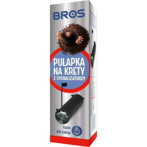 Bros pułapka na krety i nornice z sygnalizatorem żywołapka łapie nie zabija skuteczna