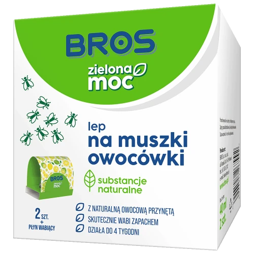 Bros Zielona Moc lep na muszki owocówki 2 sztuki naturalna przynęta skuteczny