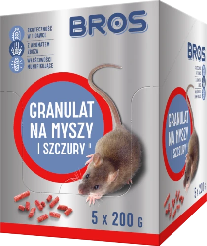 Bros granulat na myszy i szczury 140g skuteczna trutka przynęta z mumifikatorem