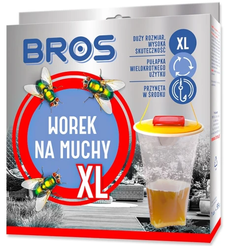 Bros Worek na muchy XL pułapka zewnętrzna z przynętą wielokrotnego użytku