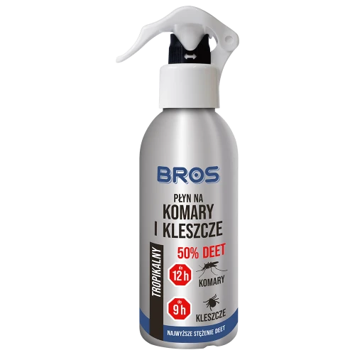 Bros spray na komary i kleszcze tropikalny 50% DEET 130ml najsilniejsza ochrona do 12h