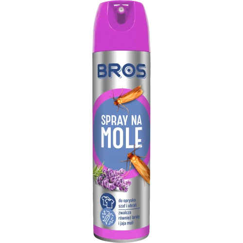 Bros spray na mole ubraniowe 150ml lawenda zwalcza larwy i jaja ochrona szaf