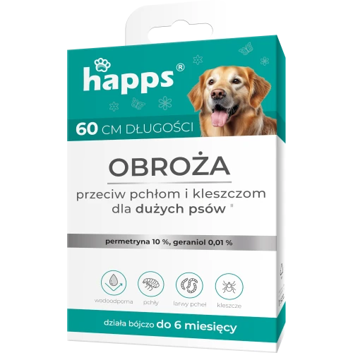 BROS Happs obroża przeciw pchłom i kleszczom dla małych psów 35cm ochrona do 6 miesięcy Bros