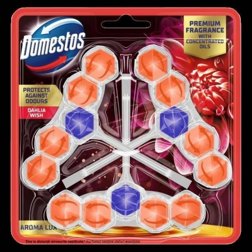 Domestos Power 5 Aroma Lux zawieszka do WC 3x50g Dahlia Wish Dragon Fruit kostka do toalety potrójny pak