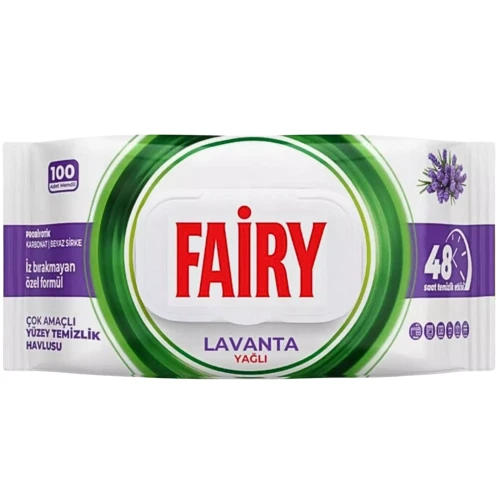 Fairy uniwersalne chusteczki czyszczące nawilżane 100 sztuk Lavanta lawendowe do powierzchni