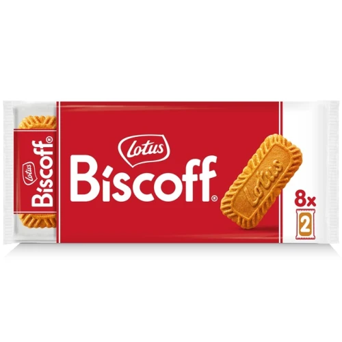 LOTUS Biscoff Ciasteczka kruche 8 × 2 szt. 124 g – klasyczne karmelowe ciasteczka, idealne do kawy