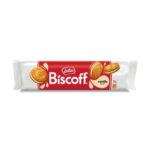 LOTUS Biscoff Ciastka z kremem waniliowym 110 g – kruche ciasteczka z kremem waniliowym, słodka przekąska do kawy